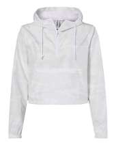 Independent Trading Co. EXP64CRP Women's Lightweight Quarter-Zip Pullover Crop Windbreaker