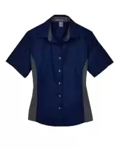 North End 77042 Women's Fuse Colorbloack Twill Short Sleeve Shirt