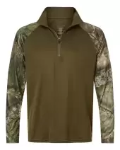 RealTree RT5703 Unisex Realtree® Performance Colorblocked Quarter-Zip Pullover